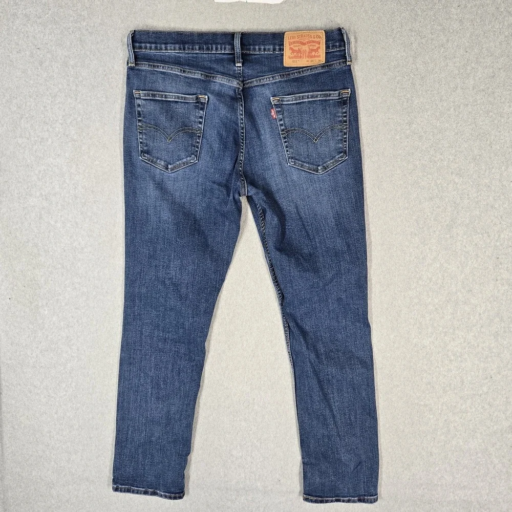 Levi's 511 Men Jeans 34X30 Blue Denim Slim Fit 28